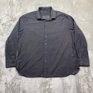 John Varvatos USA Mens Charcoal Micro Dot Modern Fit Dress‎ Shirt 17 1/2